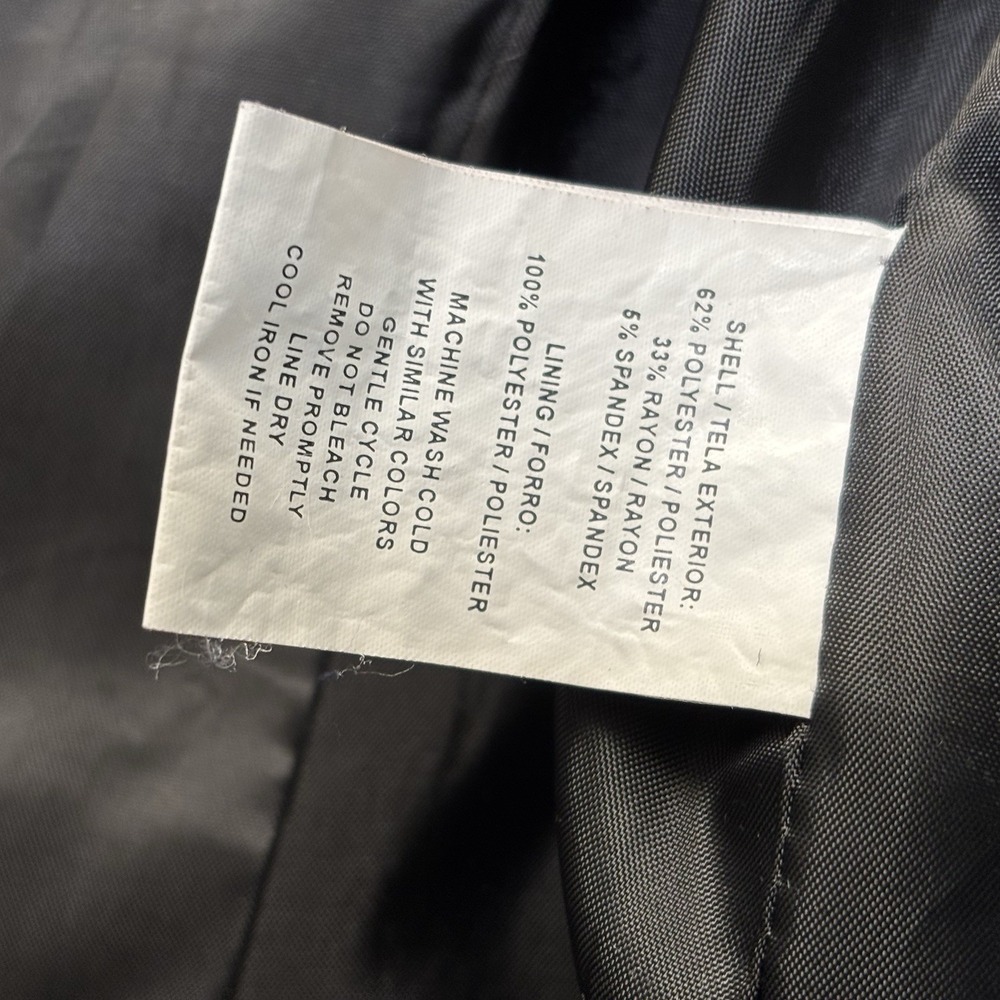 Sag Harbor Officecore Blazer Womens 16 Black Open Front Workwear Minimalist - Picture 7 of 12